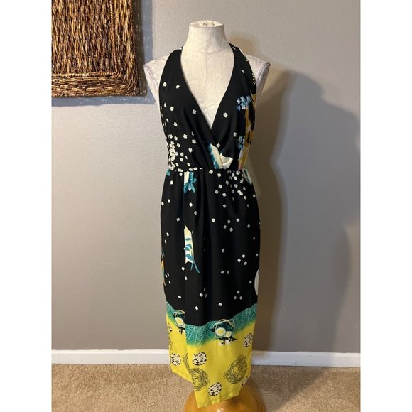 ZARA Dress S Small Strappy Open Back Floral Midi Summer Resort Cruise - Picture 3 of 10